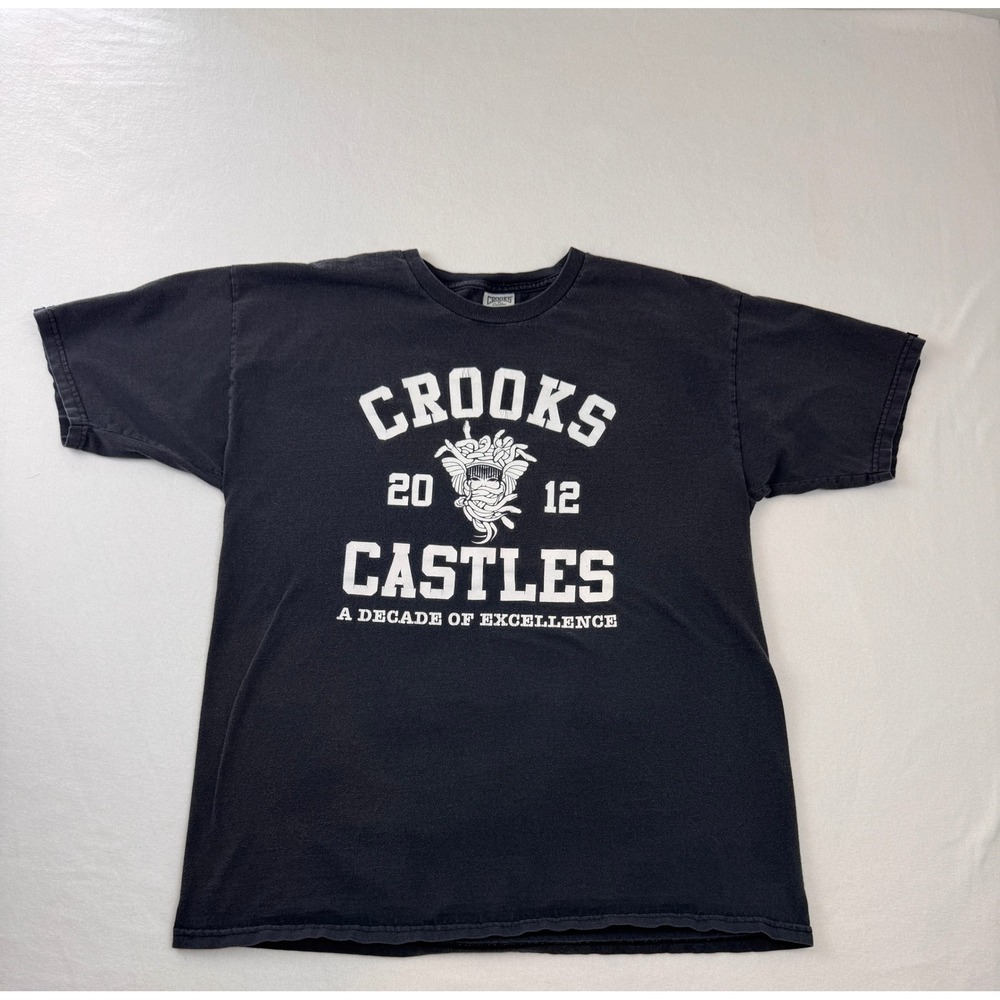 Crooks & Castles 2012 Graphic Tee Men's L Black Streetwear Hip Hop Skater
